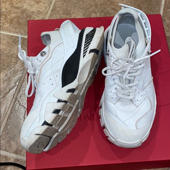 Calvin Klein 205W39nyc Leather Carla Sneakers - Picture 2 of 7